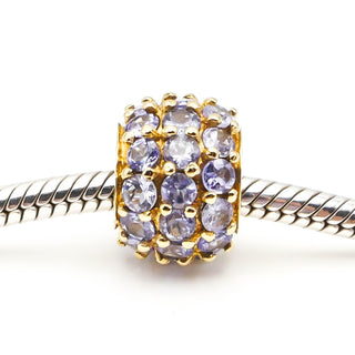 10k Yellow Gold Tanzanite Pendant Slide Charm Marked JL