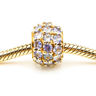 10k Yellow Gold Tanzanite Pendant Slide Charm Marked JL