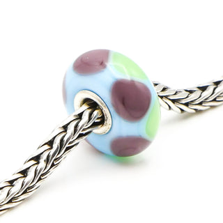 TROLLBEADS Green Purple Triangles Glass Bead Sterling Silver Core Charm