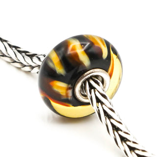 TROLLBEADS Dark Leopard Bead Sterling Silver Charm