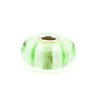 TROLLBEADS Light Green Stripe Bead Sterling Silver Charm