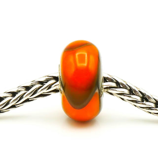 TROLLBEADS Orange Armadillo Glass Bead Sterling Silver Charm