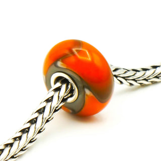 TROLLBEADS Orange Armadillo Glass Bead Sterling Silver Charm