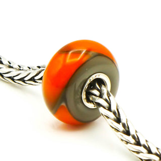 TROLLBEADS Orange Armadillo Glass Bead Sterling Silver Charm