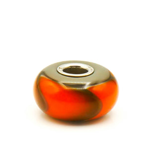 TROLLBEADS Orange Armadillo Glass Bead Sterling Silver Charm