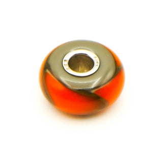 TROLLBEADS Orange Armadillo Glass Bead Sterling Silver Charm