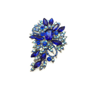 Large Blue AB Rhinestone Brooch or Pendant