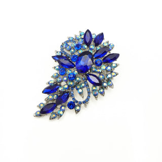 Large Blue AB Rhinestone Brooch or Pendant