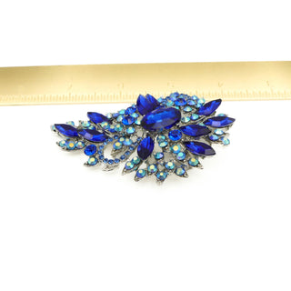 Large Blue AB Rhinestone Brooch or Pendant