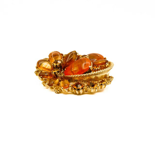 Vintage ART Gold Plated Fall Color Brooch