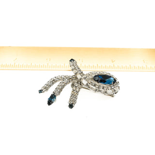 Vintage Sapphire Blue Rhinestone Brooch Pin