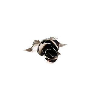 Vintage Silver Tone Rose Brooch Pin