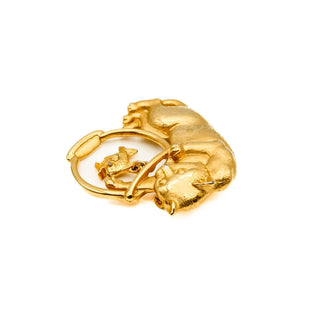 Vintage Gold Plated JJ Jonette Co Cat And Fishbowl Brooch Pin