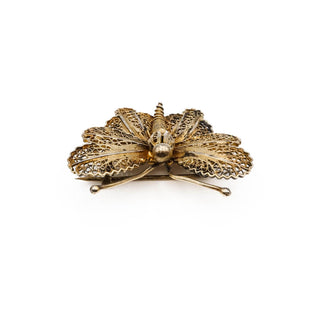 Vintage 1930's Gold Plated 800 Silver Filigree Butterfly Brooch Pin