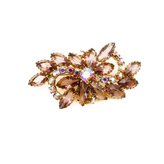 Vintage Lavender Rhinestone Aurora Borealis Crystal Brooch