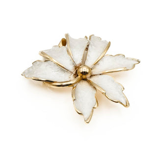 Vintage Gold Plated Brushed Silver Flower Brooch