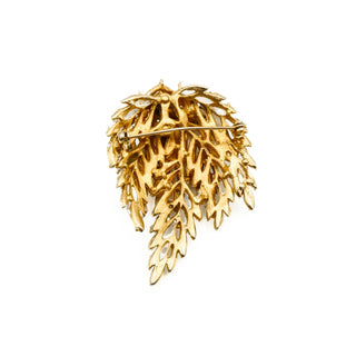 Vintage Gold Plated Snow Covered Fir Brooch Pin