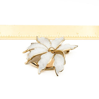 Vintage Gold Plated Brushed Silver Flower Brooch