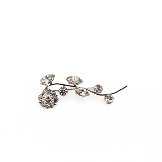 Vintage Floral Sprig Rhinestone Brooch Pin