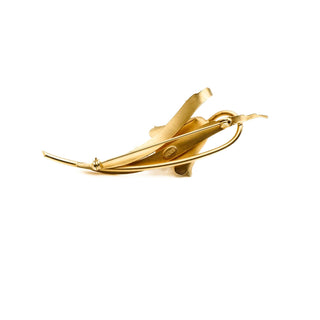 Vintage Gold Plated WEISS Lily Flower Brooch Pin With Swarovski Crystals