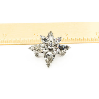 Vintage Signed WEISS Starburst Brooch Pin With Clear Rhinestones