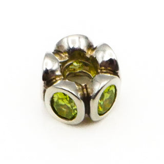 PANDORA Light Green Oval Lights Sterling Silver Charm With Cubic Zirconia