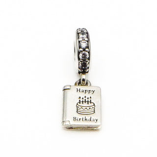 PANDORA Birthday Wishes Sterling Silver Birthday Card Dangle Charm