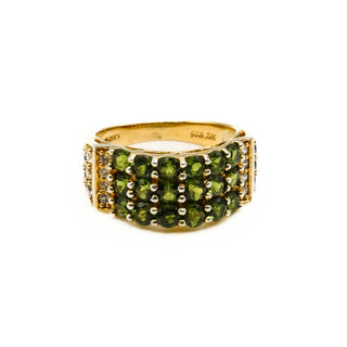 Vintage Vermeil Emerald & Spinel Band Ring Size 8