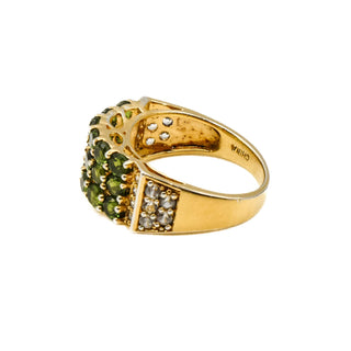 Vintage Vermeil Emerald & Spinel Band Ring Size 8