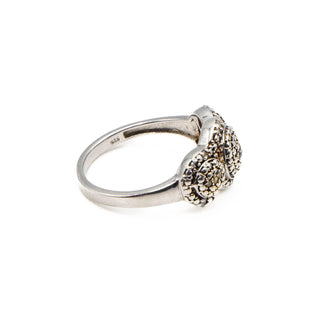 Vintage Diamond Illusion Ring in Sterling Silver Size 8