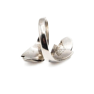 Vintage SIAM Niello Dancing Angel And Mekkala Sterling Silver Ring Size 5