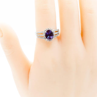 Color Change Sapphire Ring in Sterling Silver Size 8