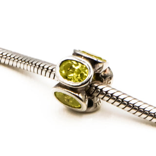 PANDORA Lime Oval Lights Sterling Silver Charm With Lime Cubic Zirconia