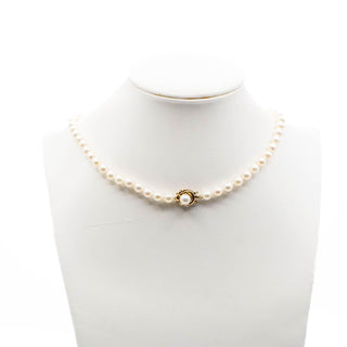 Vintage Akoya Pearl Necklace With 14K Gold Clasp