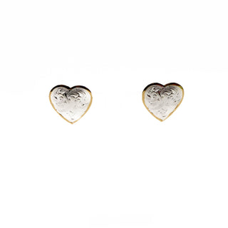 Vintage Gold Plated Silver Heart Necklace And Earrings Set