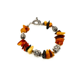 Baltic Amber Sterling Silver Toggle Bracelet With Matching Pendant And Earrings