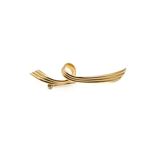 Vintage Krementz 12K Yellow Gold Swirl Brooch Pin