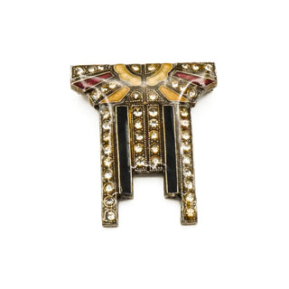 Vintage PIERRE BEX French Art Deco Crystal Brooch Pin