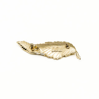 Vintage Sarah Coventry Gold Tone Twisted Leaf Pave Rhinestone Brooch Pin