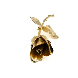 Vintage 1960's GIOVANNI Gold Plated Rose Brooch Pin