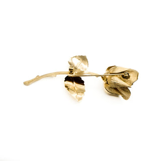 Vintage 1960's GIOVANNI Gold Plated Rose Brooch Pin