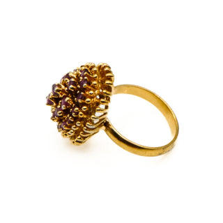 Vintage 14K Yellow Gold Plated Natural Ruby Statement Ring Size 8