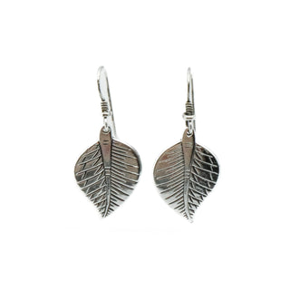 Vintage LAUREL BURCH Silver Tone Leaf Dangle Earrings