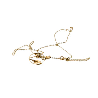 Vintage Krementz 14K Gold Filled Forget-Me-Not Necklace With Pearl And Enamel