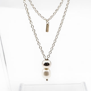 CHAMILIA Sterling Silver Drop Chain Freshwater Pearl Necklace 28 Inches