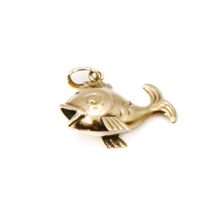 Vintage 8K Yellow Gold Fish Pendant