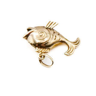 Vintage 8K Yellow Gold Fish Pendant