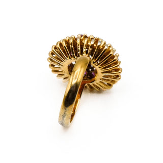 Vintage 14K Yellow Gold Plated Natural Ruby Statement Ring Size 8