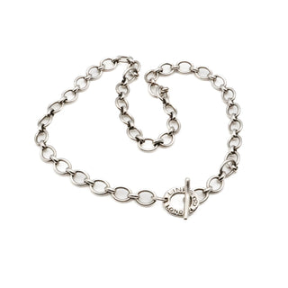LINKS Of LONDON Signature Sterling Silver T-Bar Charm Necklace 17 Inches