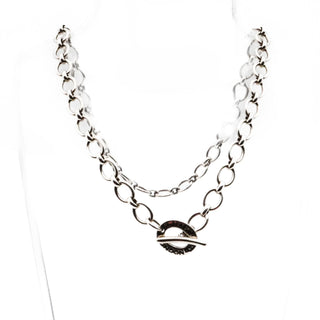 LINKS Of LONDON Signature Sterling Silver T-Bar Charm Necklace 17 Inches